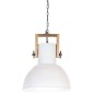 vidaXL Hängelampe Industriestil 25 W Weiß Rund Mangoholz 32 cm E27 vidaXL Hängelampe Industriestil 25 W Weiß Rund Mangoholz 32 cm E27