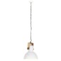 vidaXL Hängelampe Industriestil 25 W Weiß Rund Mangoholz 32 cm E27 vidaXL Hängelampe Industriestil 25 W Weiß Rund Mangoholz 32 cm E27