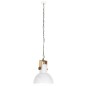 vidaXL Hängelampe Industriestil 25 W Weiß Rund Mangoholz 32 cm E27 vidaXL Hängelampe Industriestil 25 W Weiß Rund Mangoholz 32 cm E27