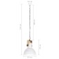 vidaXL Hängelampe Industriestil 25 W Weiß Rund Mangoholz 32 cm E27 vidaXL Hängelampe Industriestil 25 W Weiß Rund Mangoholz 32 cm E27