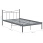 vidaXL Bettgestell Grau Metall 120x200 cm vidaXL Bettgestell Grau Metall 120x200 cm