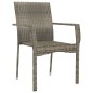 Gartenstühle mit Kissen 2 Stk. Poly Rattan Grau Gartenstühle mit Kissen 2 Stk. Poly Rattan Grau