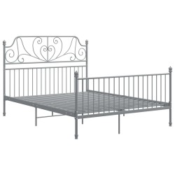 vidaXL Bettgestell Grau Metall 160x200 cm