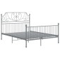 vidaXL Bettgestell Grau Metall 160x200 cm vidaXL Bettgestell Grau Metall 160x200 cm