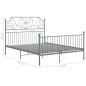 vidaXL Bettgestell Grau Metall 160x200 cm vidaXL Bettgestell Grau Metall 160x200 cm