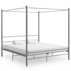 vidaXL Himmelbett Grau Metall 200x200 cm 