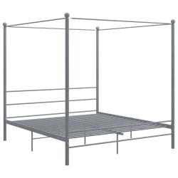 vidaXL Himmelbett Grau Metall 200x200 cm 