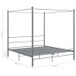 vidaXL Himmelbett Grau Metall 200x200 cm vidaXL Himmelbett Grau Metall 200x200 cm