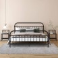 vidaXL Nachttische 2 Stk. Schwarz Metall und Glas vidaXL Nachttische 2 Stk. Schwarz Metall und Glas