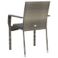 Gartenstühle mit Kissen 2 Stk. Poly Rattan Grau Gartenstühle mit Kissen 2 Stk. Poly Rattan Grau