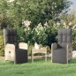vidaXL Garten-Relaxstühle 2 Stk. mit Tisch Grau Poly Rattan vidaXL Garten-Relaxstühle 2 Stk. mit Tisch Grau Poly Rattan