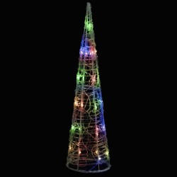 vidaXL LED-Kegel Acryl Weihnachtsdeko Pyramide Bunt 60 cm