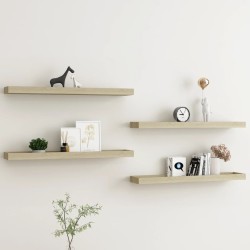 vidaXL Loggia Wandregale 4 Stk. Eichen-Optik 80x15x4 cm MDF