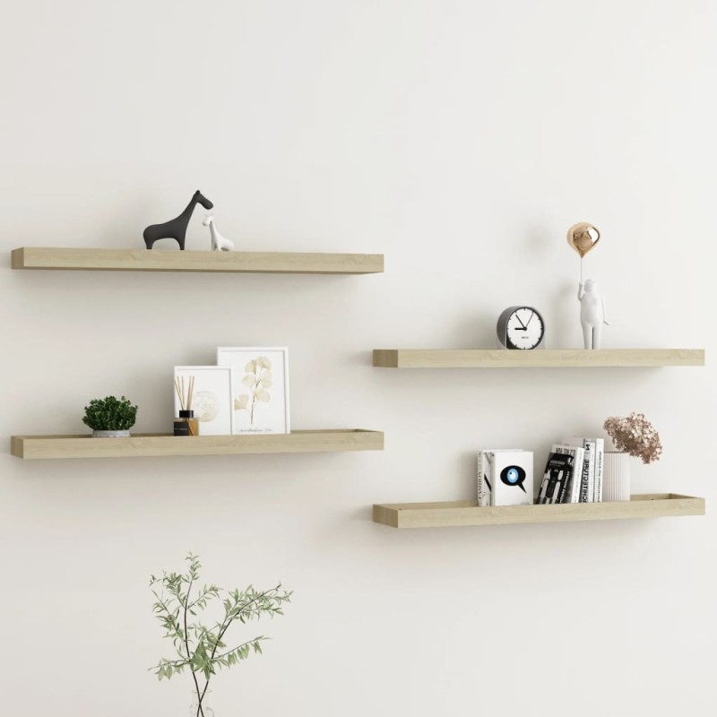 vidaXL Loggia Wandregale 4 Stk. Eichen-Optik 80x15x4 cm MDF vidaXL Loggia Wandregale 4 Stk. Eichen-Optik 80x15x4 cm MDF