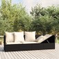 Outdoor-Loungebett mit Kissen Schwarz Poly Rattan Outdoor-Loungebett mit Kissen Schwarz Poly Rattan