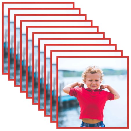 vidaXL Bilderrahmen Collage 10 Stk. für Wand Tisch Rot 20x20 cm MDF