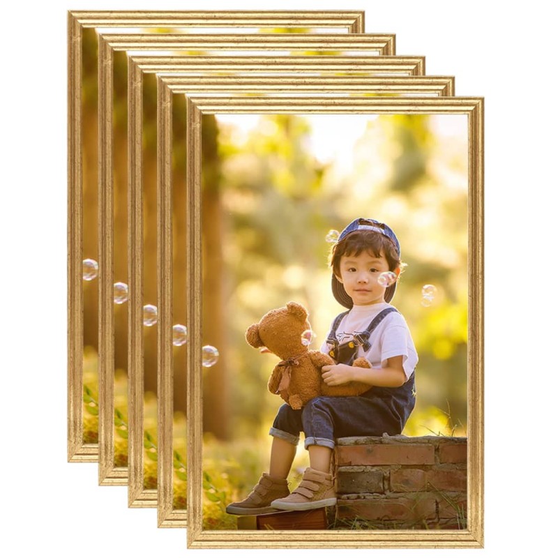 vidaXL Bilderrahmen Collage 5 Stk. für Wand Tisch Golden 59,4x84cm MDF vidaXL Bilderrahmen Collage 5 Stk. für Wand Tisch Golden 59,4x84cm MDF