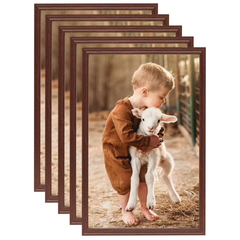 vidaXL Bilderrahmen Collage 5 Stk. für Wand Tisch Braun 59,4x84 cm MDF vidaXL Bilderrahmen Collage 5 Stk. für Wand Tisch Braun 59,4x84 cm MDF