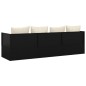 Outdoor-Loungebett mit Kissen Schwarz Poly Rattan Outdoor-Loungebett mit Kissen Schwarz Poly Rattan