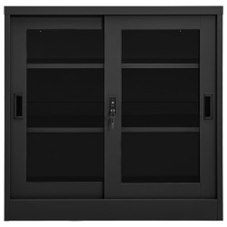 vidaXL Schrank mit Schiebetür Anthrazit 90x40x90 cm Stahl