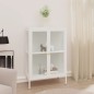 vidaXL Sideboard Weiß 75x35x105 cm Stahl und Glas vidaXL Sideboard Weiß 75x35x105 cm Stahl und Glas