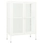 vidaXL Sideboard Weiß 75x35x105 cm Stahl und Glas vidaXL Sideboard Weiß 75x35x105 cm Stahl und Glas