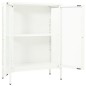 vidaXL Sideboard Weiß 75x35x105 cm Stahl und Glas vidaXL Sideboard Weiß 75x35x105 cm Stahl und Glas
