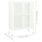 vidaXL Sideboard Weiß 75x35x105 cm Stahl und Glas vidaXL Sideboard Weiß 75x35x105 cm Stahl und Glas