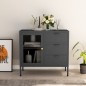 vidaXL Sideboard Anthrazit 75x35x70 cm Stahl und Hartglas vidaXL Sideboard Anthrazit 75x35x70 cm Stahl und Hartglas