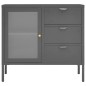 vidaXL Sideboard Anthrazit 75x35x70 cm Stahl und Hartglas vidaXL Sideboard Anthrazit 75x35x70 cm Stahl und Hartglas