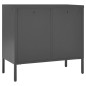 vidaXL Sideboard Anthrazit 75x35x70 cm Stahl und Hartglas vidaXL Sideboard Anthrazit 75x35x70 cm Stahl und Hartglas