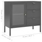 vidaXL Sideboard Anthrazit 75x35x70 cm Stahl und Hartglas vidaXL Sideboard Anthrazit 75x35x70 cm Stahl und Hartglas