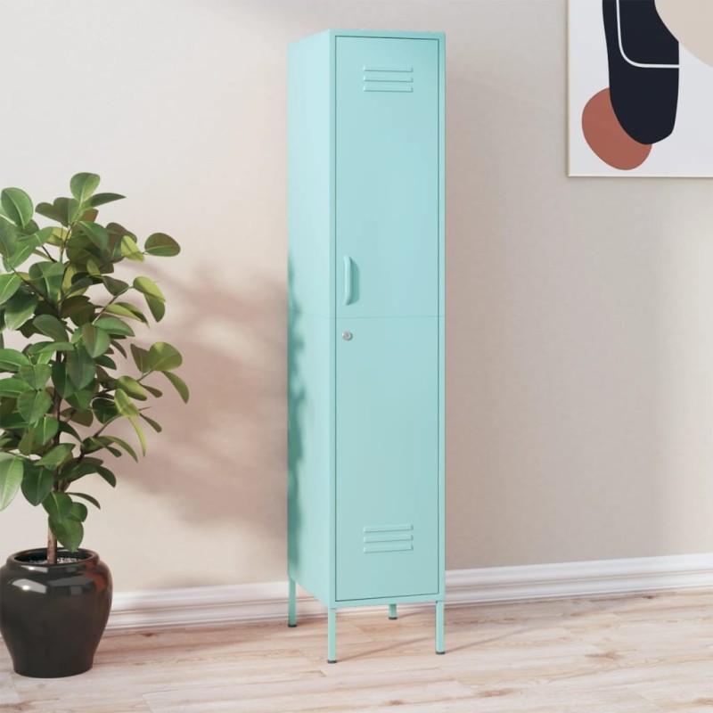 vidaXL Schließfachschrank Minzgrün 35x46x180 cm Stahl vidaXL Schließfachschrank Minzgrün 35x46x180 cm Stahl