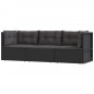 vidaXL 3-tlg. Garten-Lounge-Set mit Kissen Schwarz Poly Rattan vidaXL 3-tlg. Garten-Lounge-Set mit Kissen Schwarz Poly Rattan
