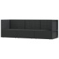 vidaXL 3-tlg. Garten-Lounge-Set mit Kissen Schwarz Poly Rattan vidaXL 3-tlg. Garten-Lounge-Set mit Kissen Schwarz Poly Rattan
