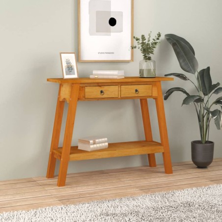vidaXL Konsolentisch mit Schubladen 90x30x75 cm Massivholz Mahagoni