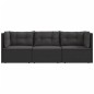 vidaXL 3-tlg. Garten-Lounge-Set mit Kissen Schwarz Poly Rattan vidaXL 3-tlg. Garten-Lounge-Set mit Kissen Schwarz Poly Rattan