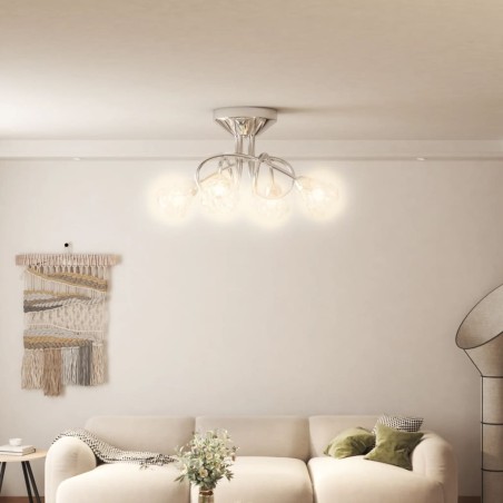 vidaXL Deckenleuchte mit Glasschirmen für 4 G9 LED-Leuchtmittel