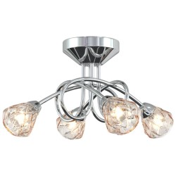 vidaXL Deckenleuchte mit Glasschirmen für 4 G9 LED-Leuchtmittel