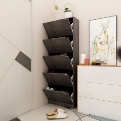 vidaXL Schuhschrank mit 5 Türen Grau Sonoma-Eiche 59x24x167 cm