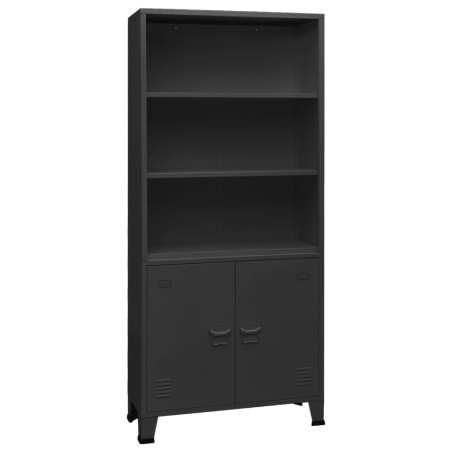 vidaXL Bücherregal im Industrie-Stil Anthrazit 80x32x180 cm Stahl