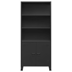 vidaXL Bücherregal im Industrie-Stil Anthrazit 80x32x180 cm Stahl