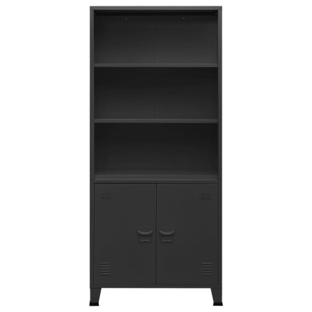vidaXL Bücherregal im Industrie-Stil Anthrazit 80x32x180 cm Stahl