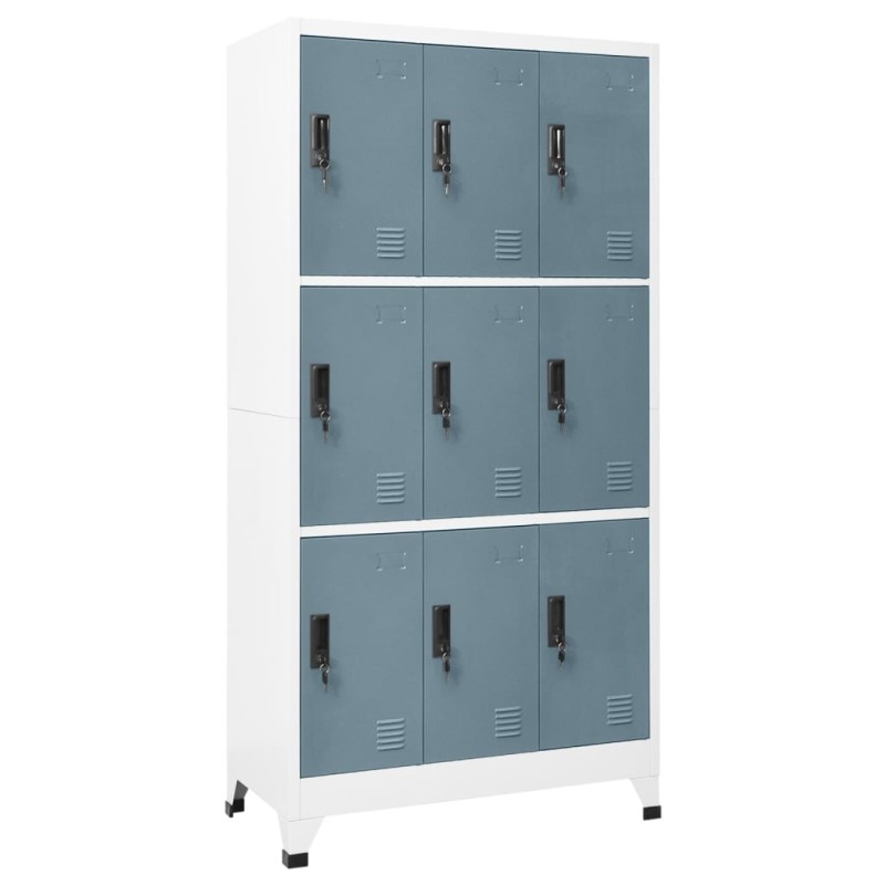 vidaXL Schließfachschrank Hellgrau und Dunkelgrau 90x45x180 cm Stahl vidaXL Schließfachschrank Hellgrau und Dunkelgrau 90x45x180 cm Stahl