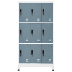 vidaXL Schließfachschrank Hellgrau und Dunkelgrau 90x45x180 cm Stahl