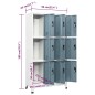 vidaXL Schließfachschrank Hellgrau und Dunkelgrau 90x45x180 cm Stahl vidaXL Schließfachschrank Hellgrau und Dunkelgrau 90x45x180 cm Stahl