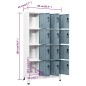 vidaXL Schließfachschrank Hellgrau und Dunkelgrau 90x45x180 cm Stahl vidaXL Schließfachschrank Hellgrau und Dunkelgrau 90x45x180 cm Stahl