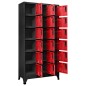 vidaXL Schließfachschrank Anthrazit und Rot 90x40x180 cm Stahl