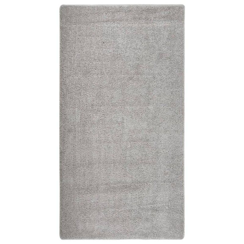 vidaXL Shaggy-Teppich Hellgrau 80x150 cm Rutschfest