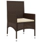 4-tlg. Garten-Lounge-Set mit Kissen Braun Poly Rattan 4-tlg. Garten-Lounge-Set mit Kissen Braun Poly Rattan